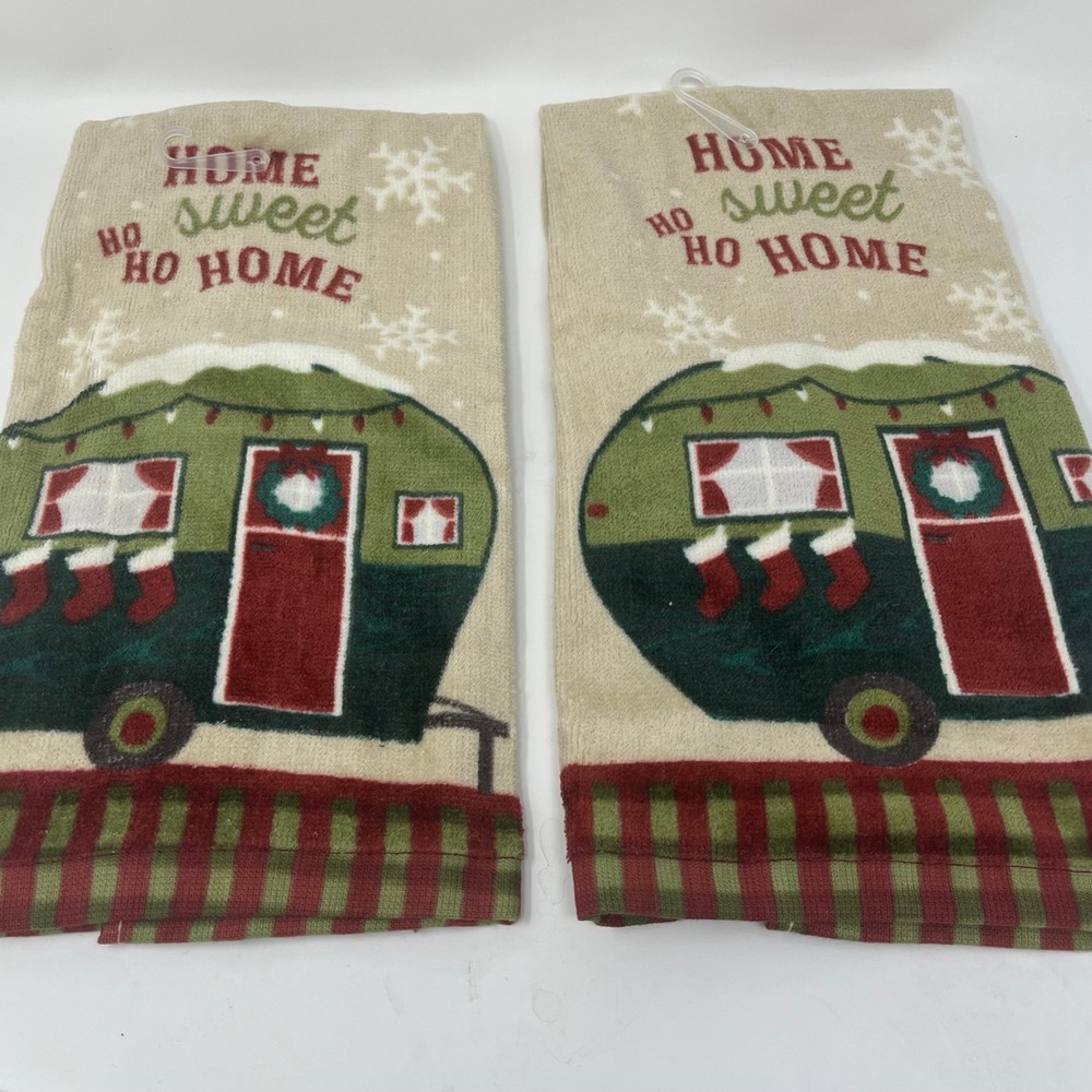 Ritz Home Sweet Ho Home Christmas Camper RV Kitchen Towel Set Holiday Decor